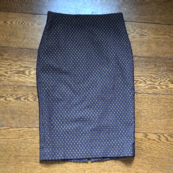 Ann Taylor Dresses & Skirts - Ann Taylor Midi Pencil Skirt Purple + Gold Dot 00P